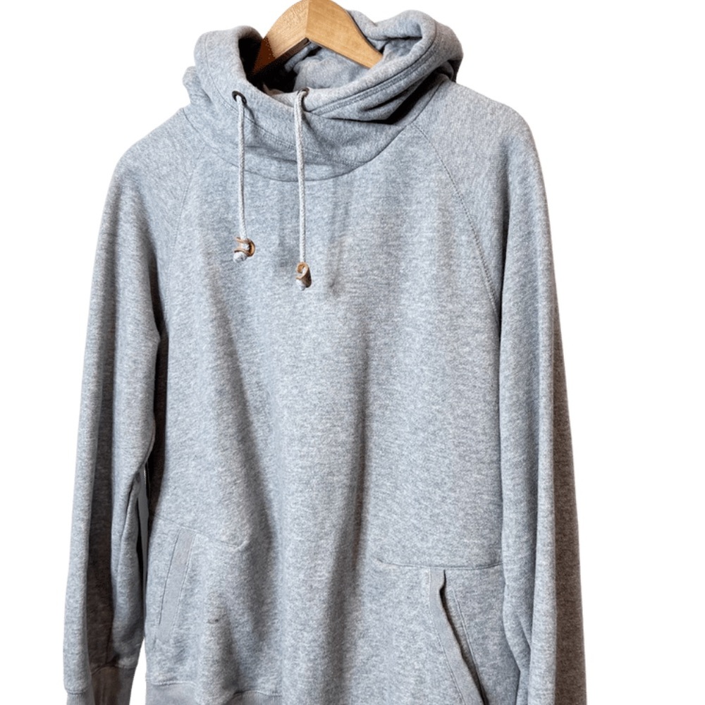 Tentree Basic Heather Grey Hooded Drawstring Sweatshirt - Picture 8 of 14